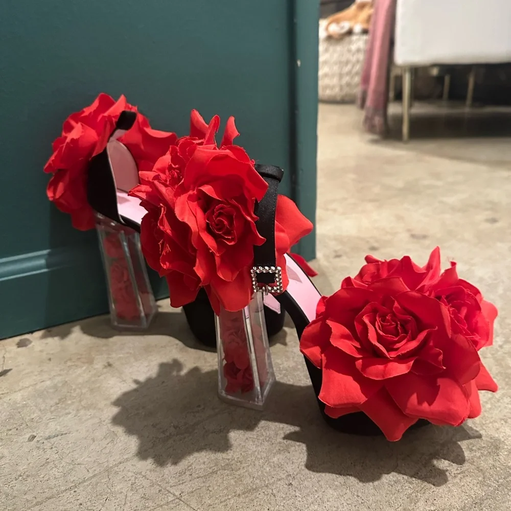rose platform heels - Picture 2 of 3
